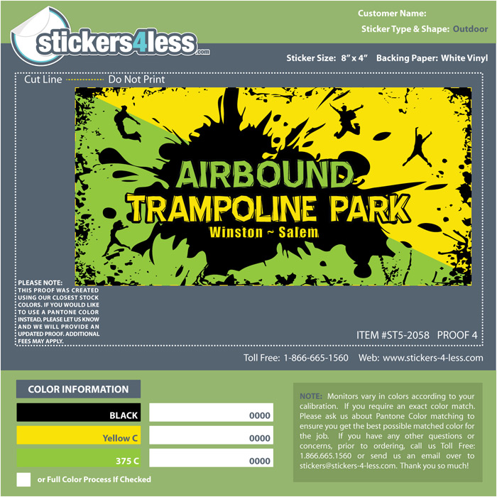 Airtbound Trampoline Stickers